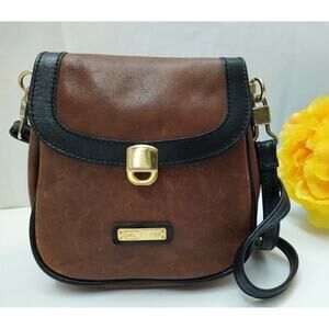 HCL Brown Leather Pockets Crossbody Bag - Vintage Purse Made in West Germany